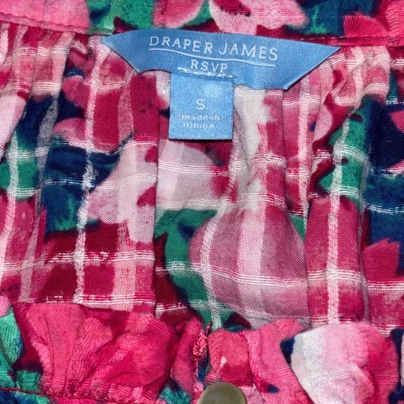 🌸💙 Draper James 💙🌸 Pink and Blue Floral Blouse Size (S) - Picture 7 of 10